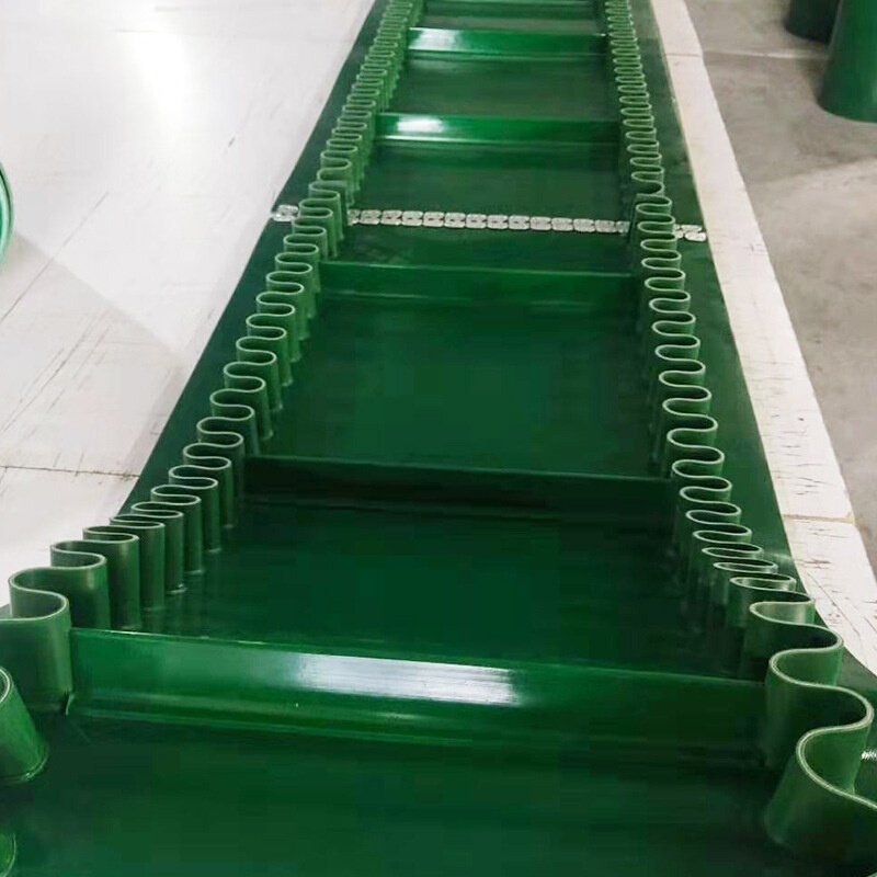 食品级绿色裙边挡板带PVC/PU工业轻型传送带  流水线配件图片