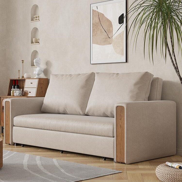北欧科技布沙发床小户型客厅多功能坐卧两用折叠推拉伸缩式沙发床