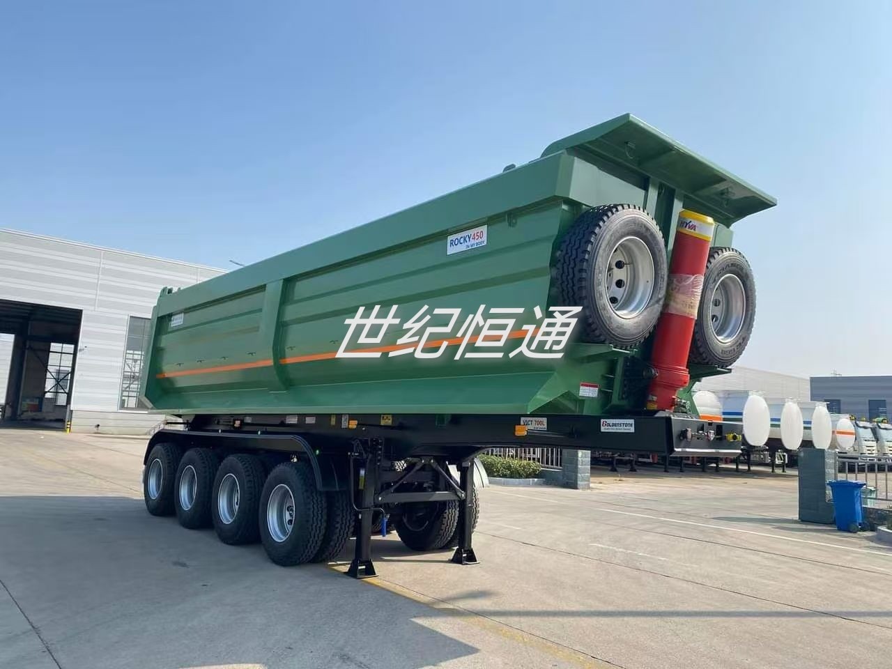 厂家直销轻型后翻自卸半挂车砂石料电动蓬布后翻自卸车平板半挂车