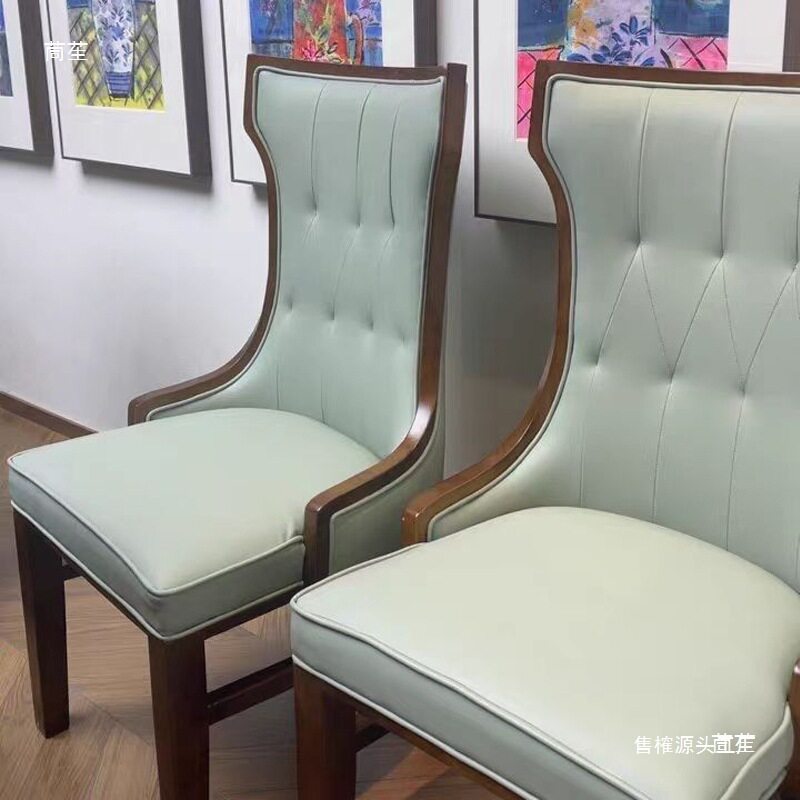北欧实木餐椅现代简约时尚家用餐厅饭店包厢酒店宴会接待靠背椅子