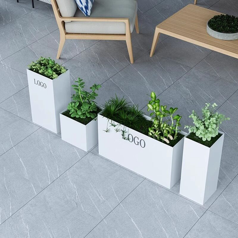 室内铁艺花箱组合售楼部商场广场外摆花盆户外种植花槽花池组合