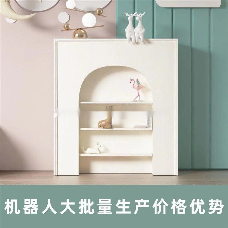 Y蜵3法式ins风客厅装饰柜仿真壁炉北欧白色展示玄关柜美式置物架