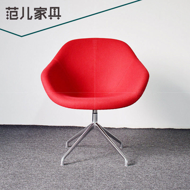 北欧时尚布艺靠背椅定型棉软包懒人躺椅休闲会客椅