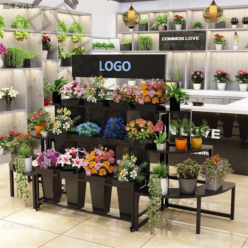 铁艺多层阶梯鲜花展示架