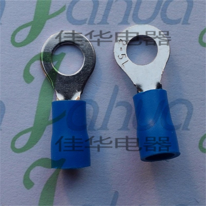 RV2-5L 预绝缘端头 圆形冷压接线端子 铜接头 铜鼻子 紫铜