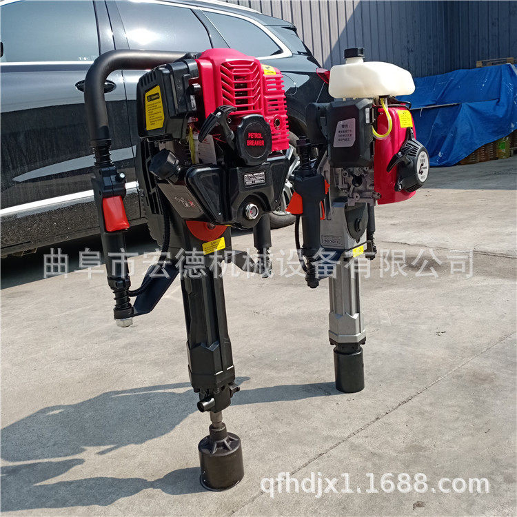 圆管汽油打桩机木头栽桩机多功能手提式铁路边打桩锤