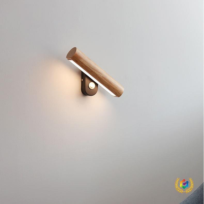 北欧实木旋转感应LED壁灯