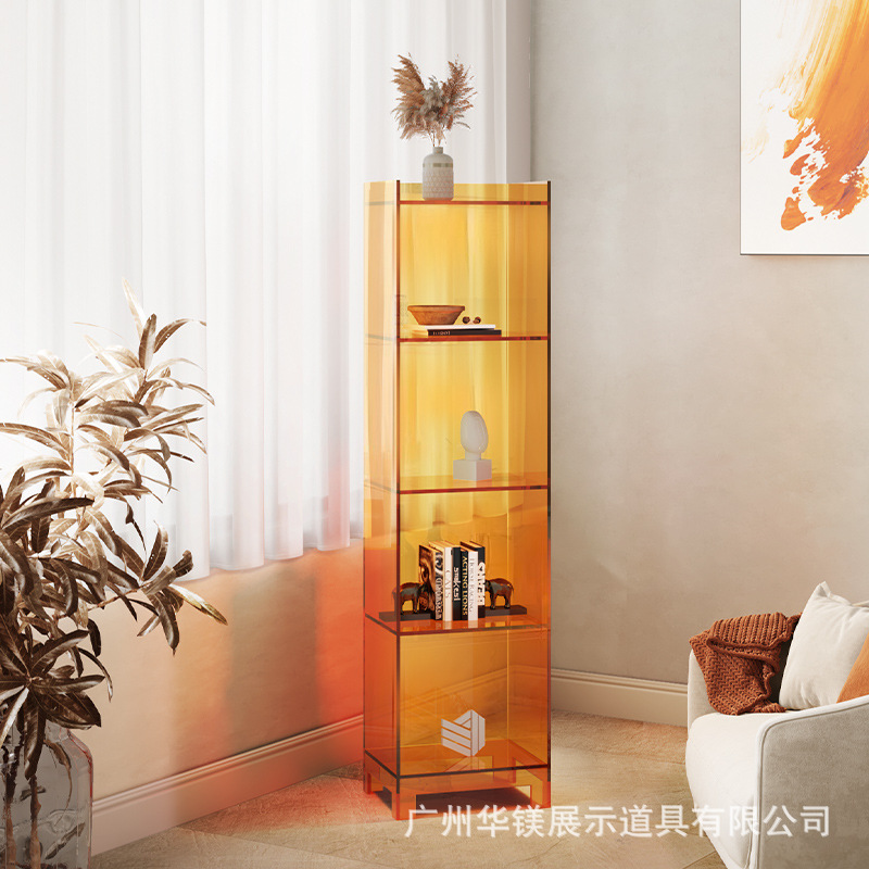 亚克力北欧风轻奢置物架客厅收纳展示架设计师装饰柜多层落地书架