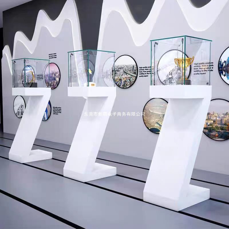 产品字母Z型展示柜新款白色烤漆简易展台中岛陈列柜商场展览展柜