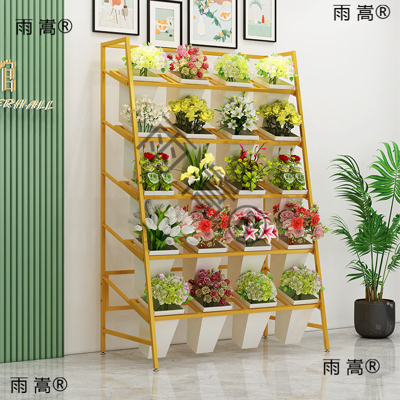 鲜花架子展示架花店养花移动花店鲜花摆放落地式斜款花架摆台挑选