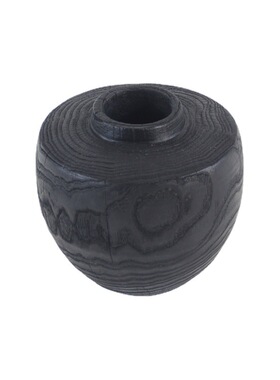 厂家销售手工新中式黑色碳化木质摆件民宿酒店别墅艺术造型装饰品