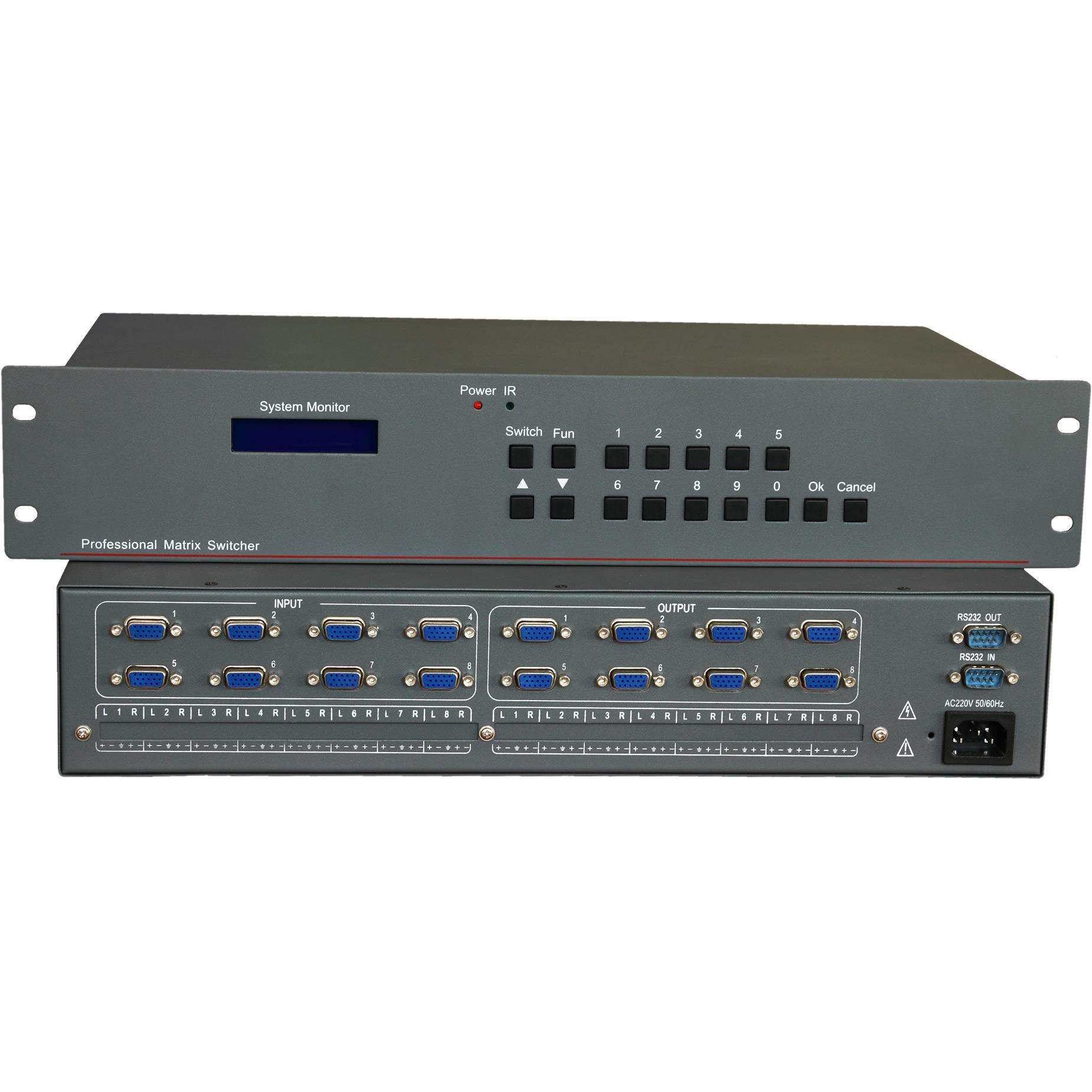 高清VGA矩阵VGA16进16出高清矩阵VGA1616中控矩阵