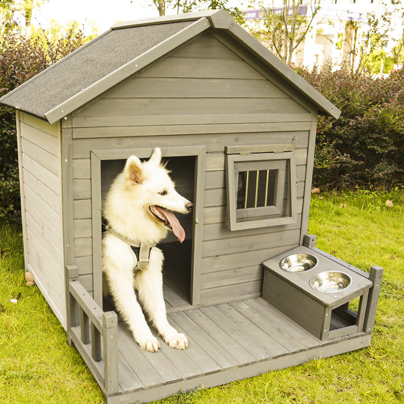 室外狗房子狗舍保暖大型犬狗屋四季通用木制狗窝户外防雨宠物窝
