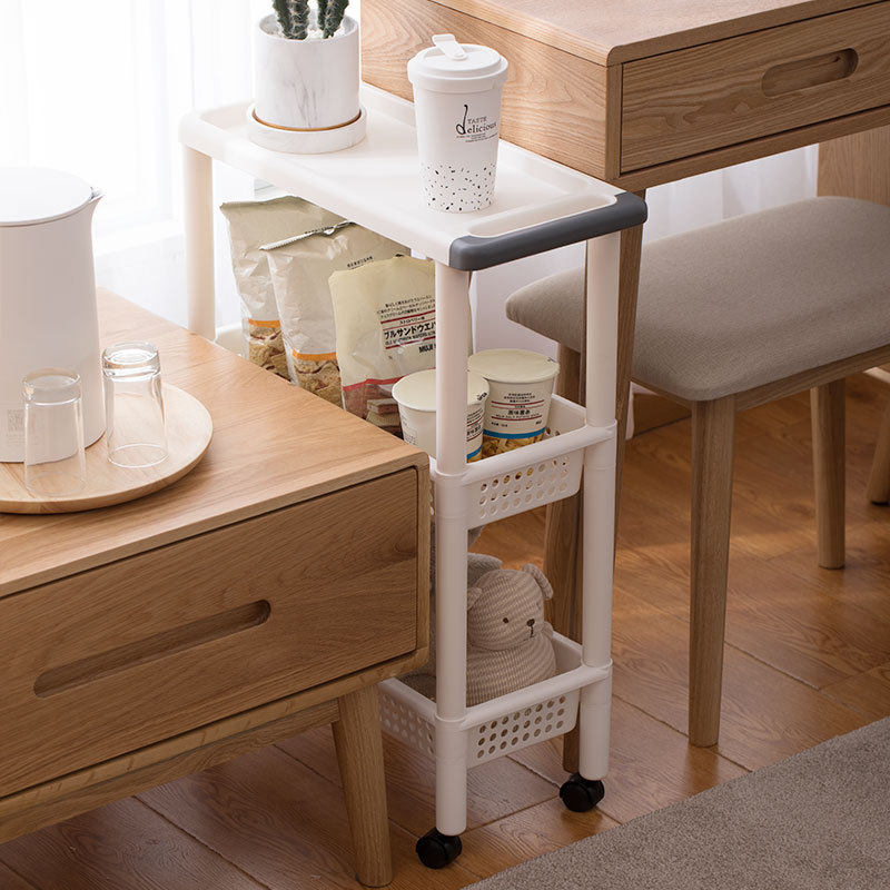 茶花厨房置物架 三层 夹缝收纳架带滑轮 浴室收纳手推车113001,电子元器件市场,电线扎带/束线带,淘宝优惠券,粉丝福利购,淘宝优惠卷