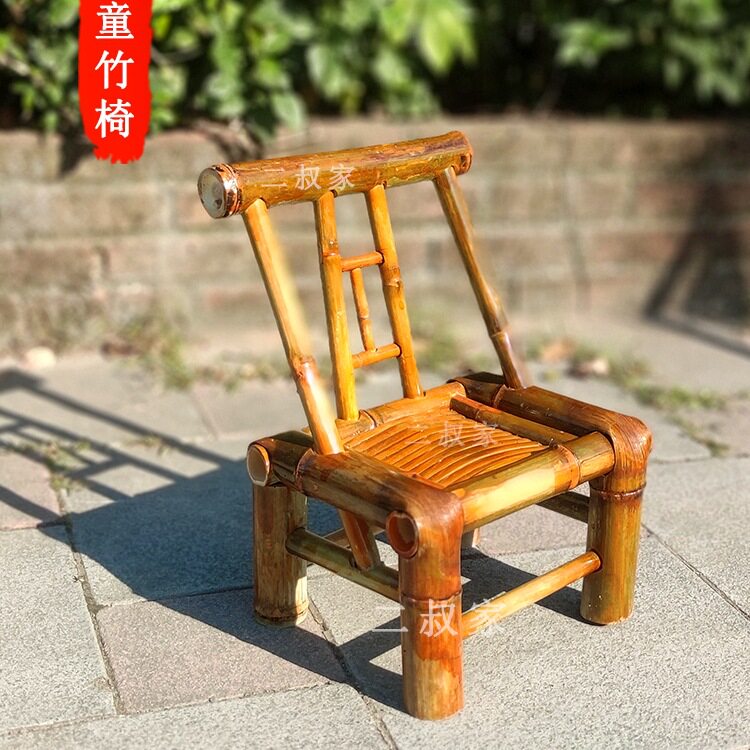 儿童中式手工竹靠背椅摄影凳