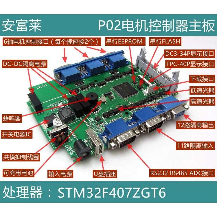 【P02】6轴电机控制器主板 11路输入12路输出 工业级