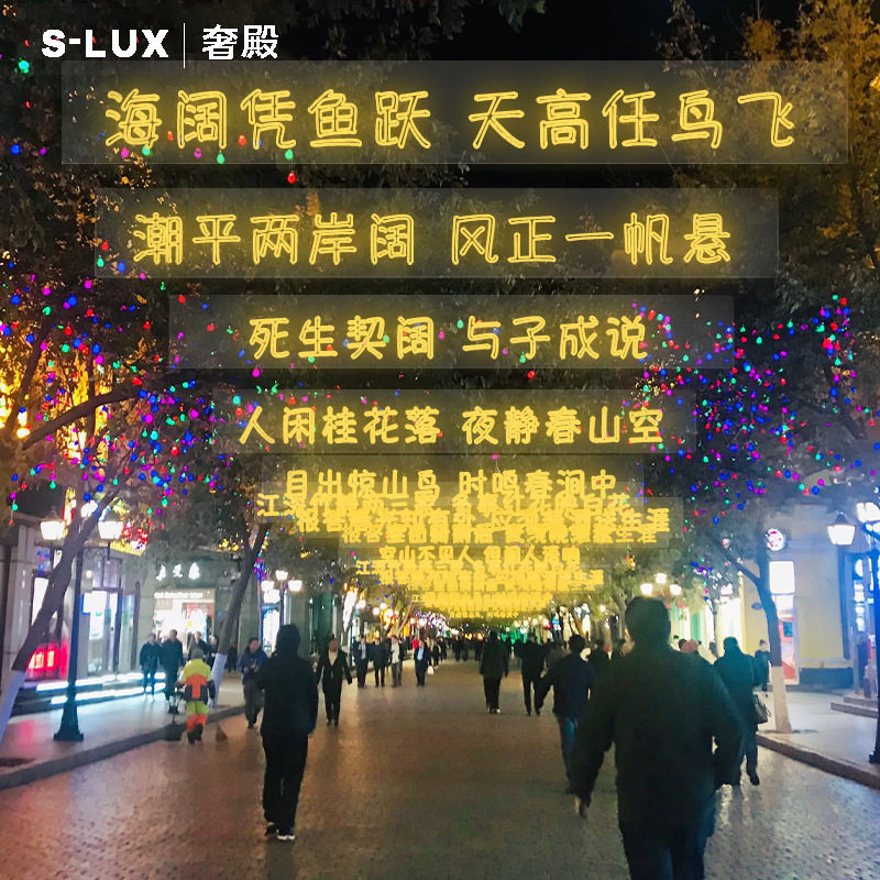 网红发光条幅景观灯挂树亮化