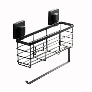 不锈钢冰箱侧壁挂架吸盘厨房置物架调味架纸巾保鲜膜收纳篮