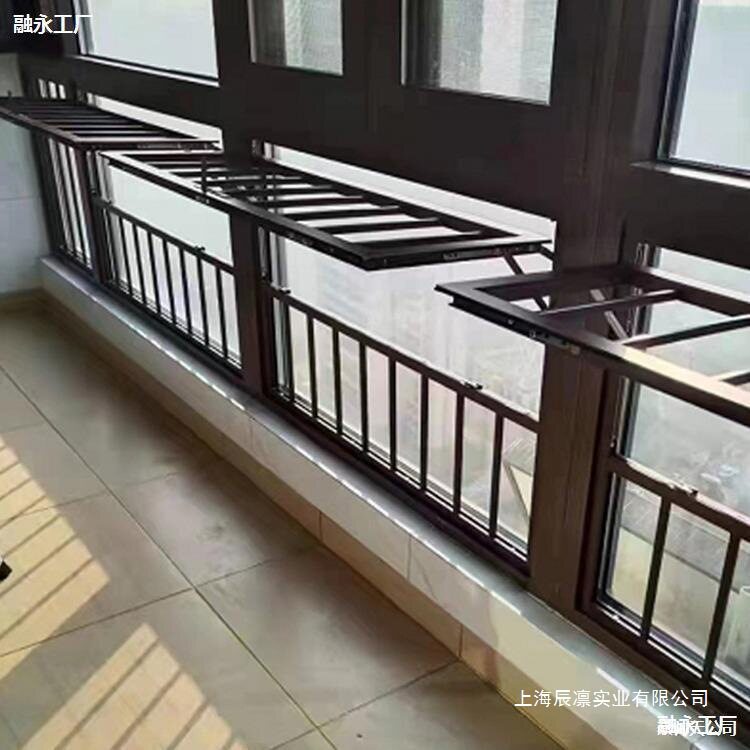 多功能防护栏阳台折叠晾衣架窗户室内儿童安全家用落地防盗窗栏杆