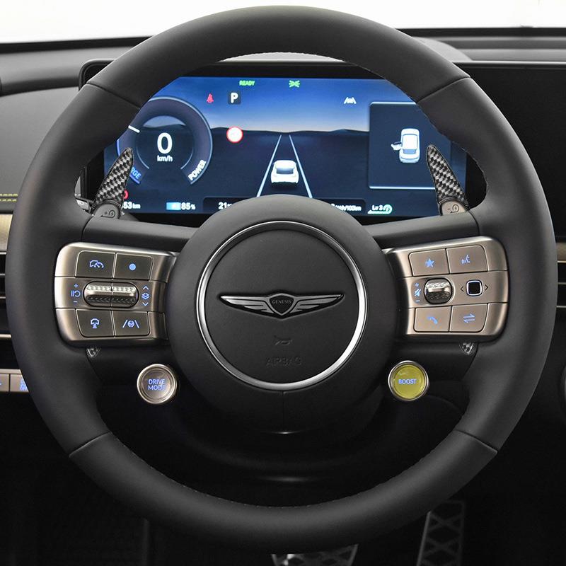 23款捷尼赛思GV60方向盘加长换挡拨片碳纤维内饰用品改装配件车贴
