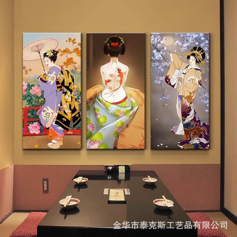 日式装饰画浮世绘挂画寿司餐厅画装饰民宿壁画唐宫仕女图挂画