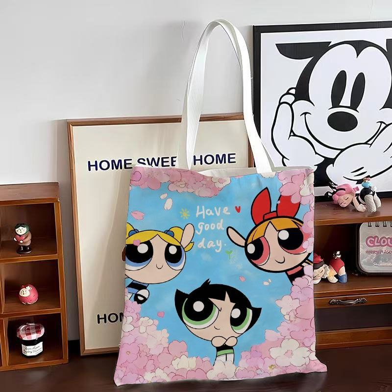 飞天小女警可爱周边帆布包单肩包学生装书大容量手提袋来图定制包