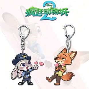 疯狂动物城钥匙扣周边尼克朱迪精致亚克力挂件高颜值礼物可爱