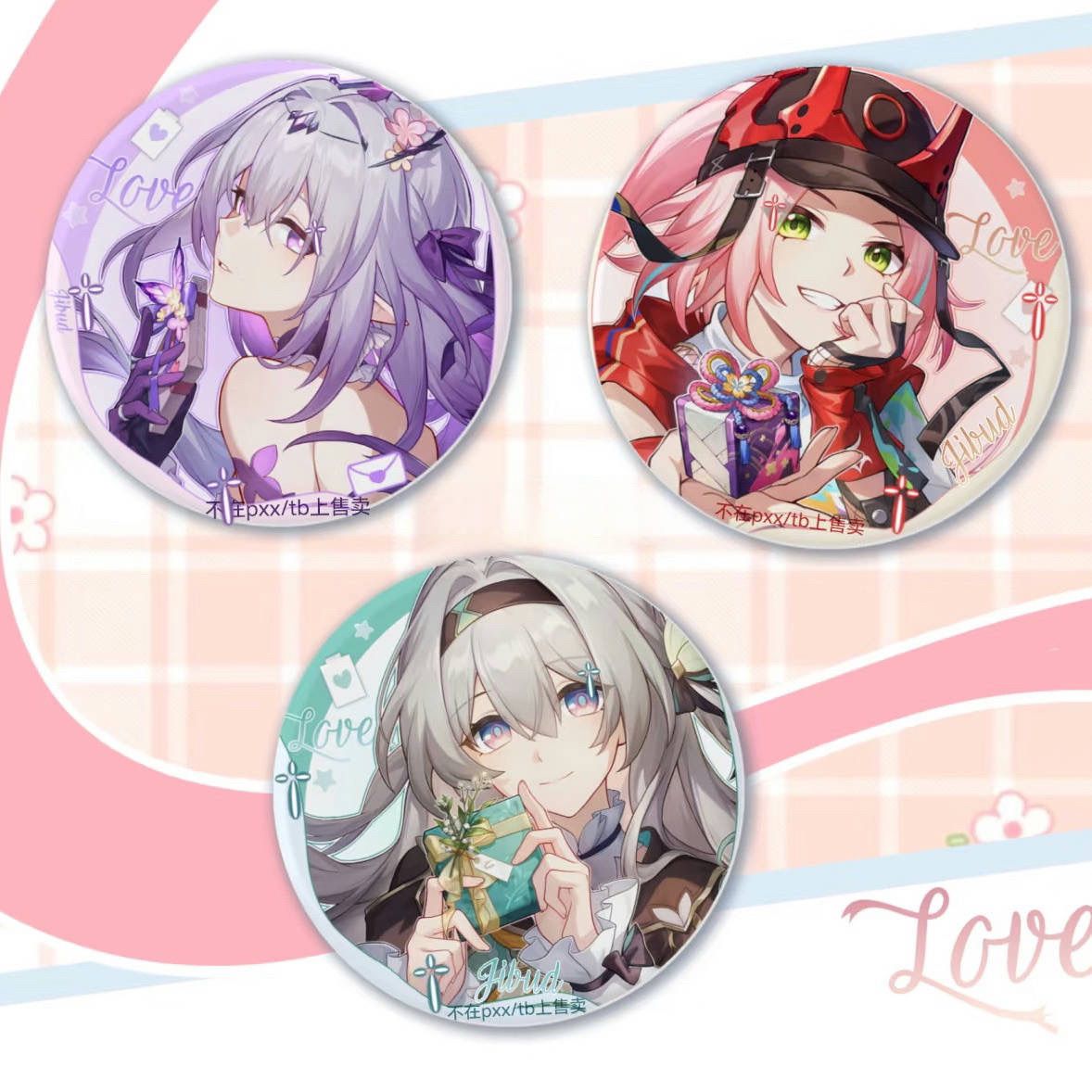 星穹铁道情人节巧克力周边徽章流萤乱破暇蝶自制同人马口铁谷子