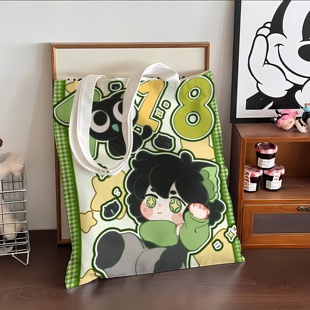 罗小黑战记帆布包上课补习帆布袋小学生手提书包通勤单肩包购物袋