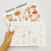 百科全书水彩线稿本涂色纸宝虹300g棉浆钢笔淡彩填色纸新手线稿