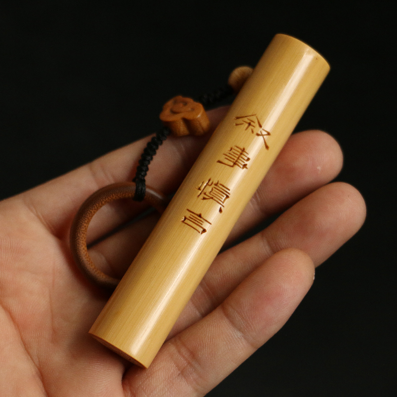 东阳名家邱书文本工雕刻纯手工精工打磨高密度实心竹手把件把玩竹