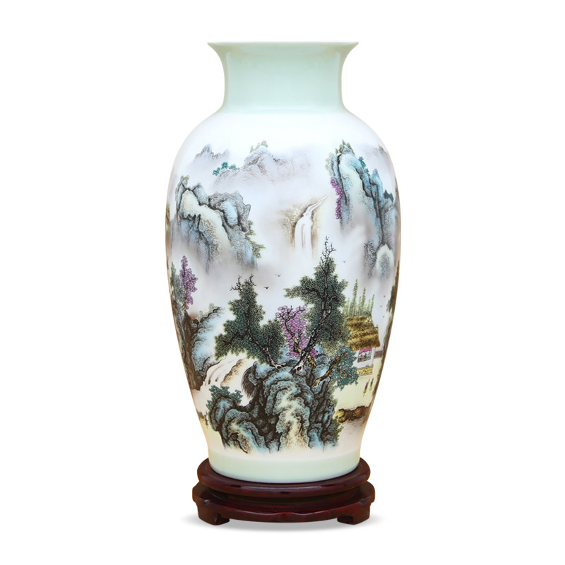 景德镇陶瓷器花瓶客厅玄关插花摆件博古架家居中式装饰工艺品礼品