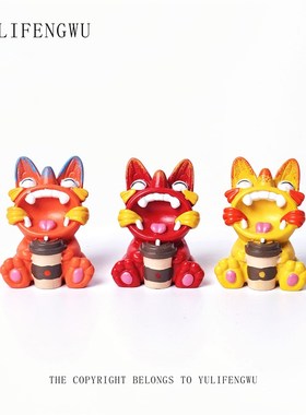 鱼里风物万事胜意瓦猫摆件小号云南非遗文创旅游纪念桌面装饰品