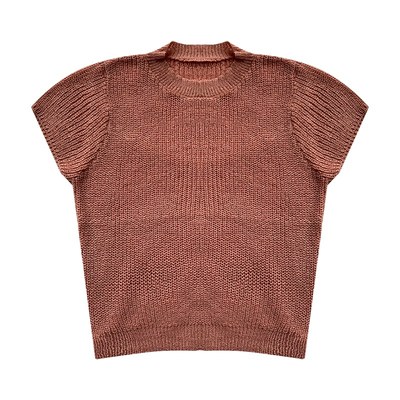 复古薄款针织短袖T恤女夏季新款修身镂空短款上衣白色洋气打底衫