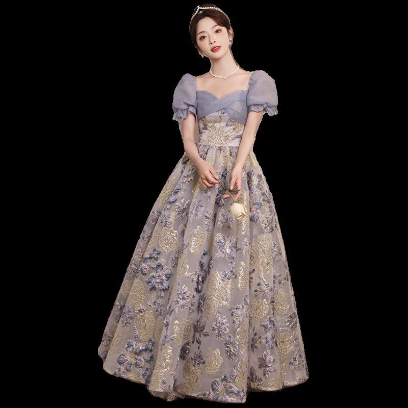 成人礼晚礼服高级感法式蓬蓬裙2024新款仙气主持人礼服女端庄大气