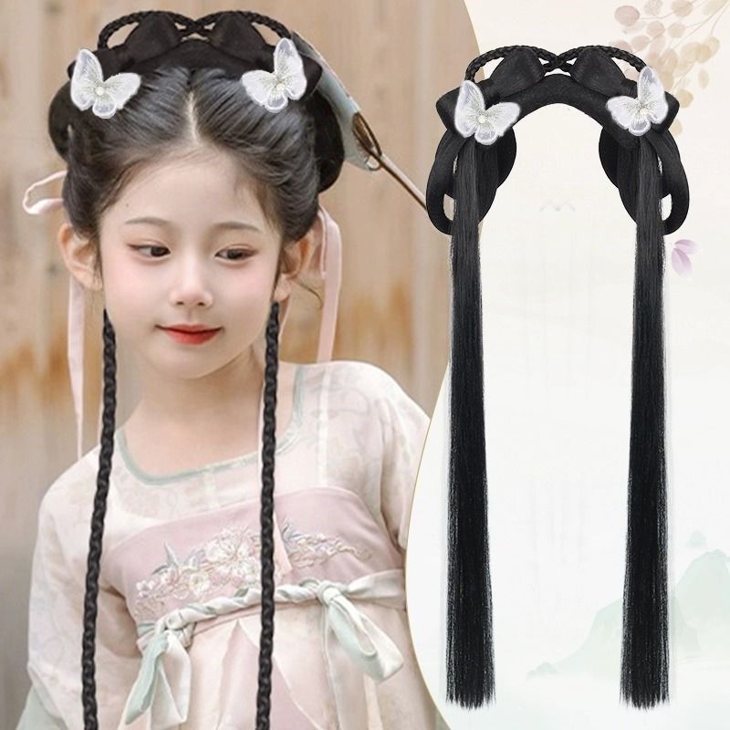 儿童汉服假发发箍一体古风垫发包发髻女童盘发造型演出古装假发包,美发护发/假发,演出假发,淘宝优惠券,粉丝福利购,淘宝优惠卷