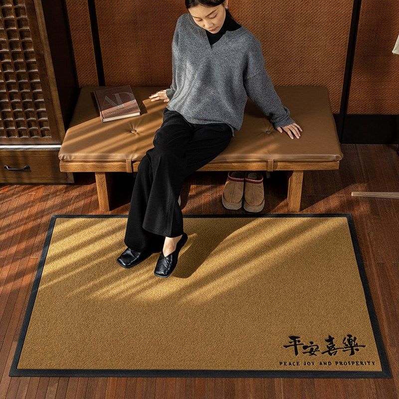 黄色地垫入户门垫耐脏耐磨免洗脚垫仿椰棕高级别墅防滑室外垫子