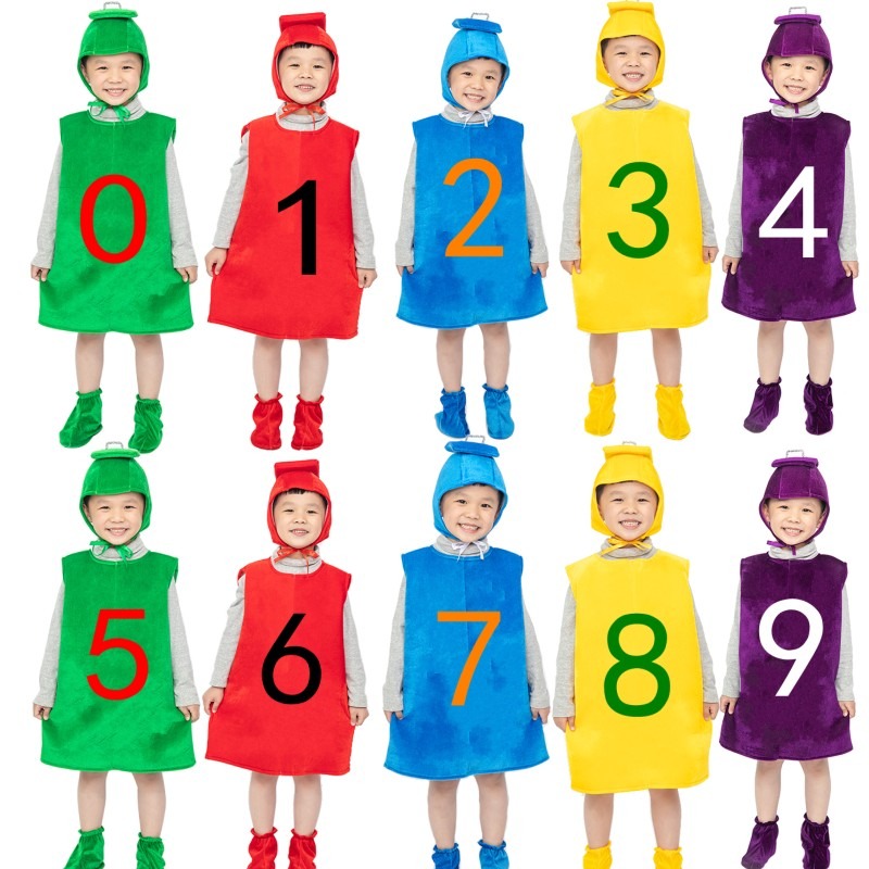 儿童绘本剧幼儿园节目演出数字王国加号减号乘号除号舞台表演服装