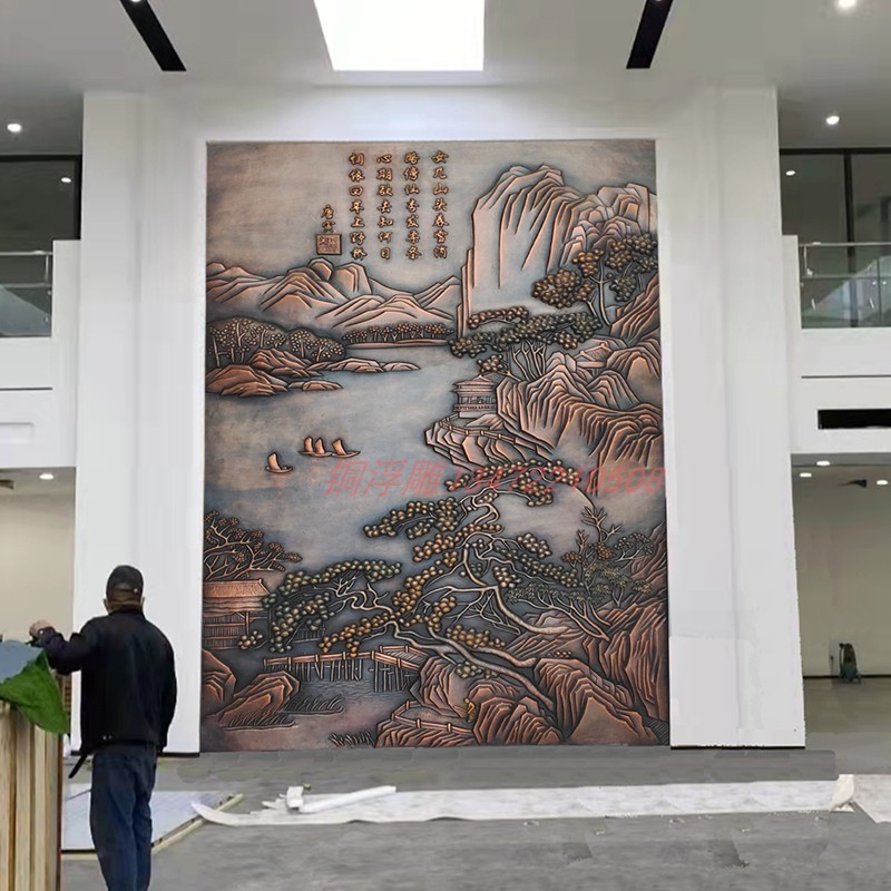 铜浮雕定制大型铜浮雕室内装饰铜壁画铜板画室外墙面铜浮雕墙厂家图片