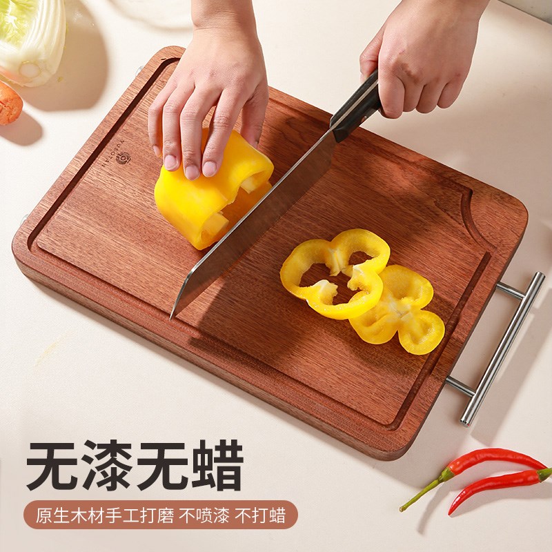 原森太乌檀木整木菜板抗菌防霉实木家用厨房刀板粘板占板切菜砧板