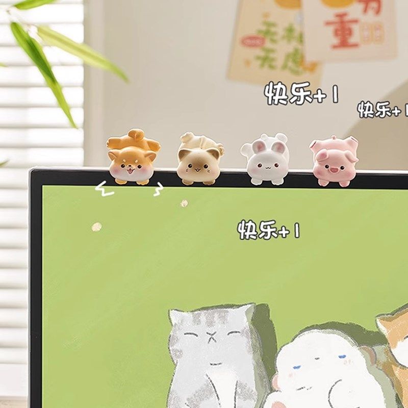 可爱治愈倒立小动物电脑屏幕趴趴摆件办公室桌面工位装饰品礼物女,家居饰品,装饰摆件,淘宝优惠券,粉丝福利购,淘宝优惠卷