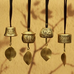 复古云南丽江古城旅游小礼品铜风铃挂饰门饰毛笔架车挂铃铛家居件