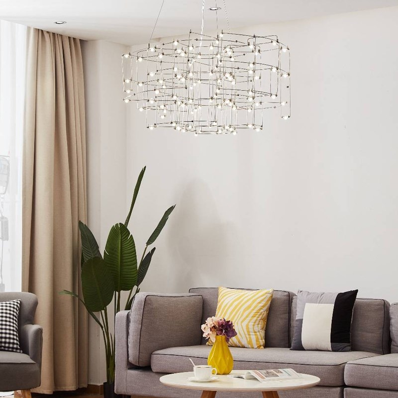 光立方满天星萤火虫客厅吊灯设计师样板房展厅不锈钢艺术异型灯具