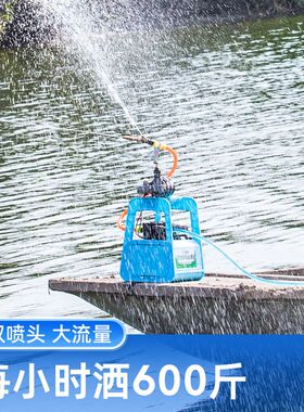 鱼塘撒药机船用电动洒药喷药机消毒机蟹塘自动打药泵虾塘打药机