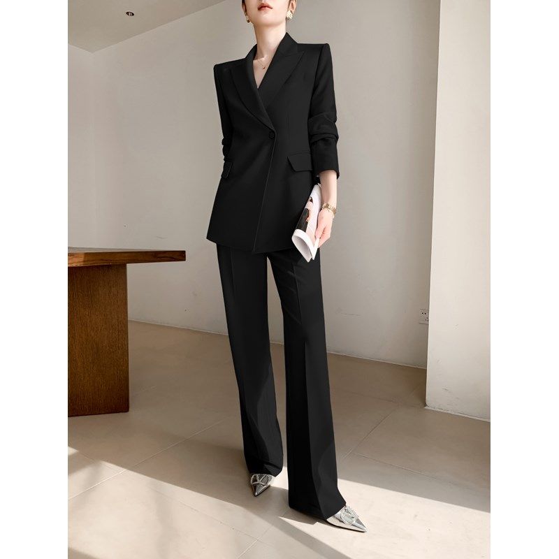 黑色西装外套女春秋季气质名媛高级感职业正装阔腿裤休闲西服套装,女装/女士精品,西装,淘宝优惠券,粉丝福利购,淘宝优惠卷