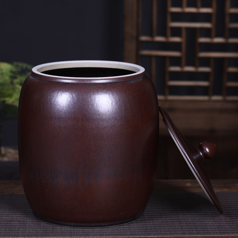 景德镇复古陶瓷米缸家用带盖20/30/50斤装仿古酒坛水缸油缸密封罐