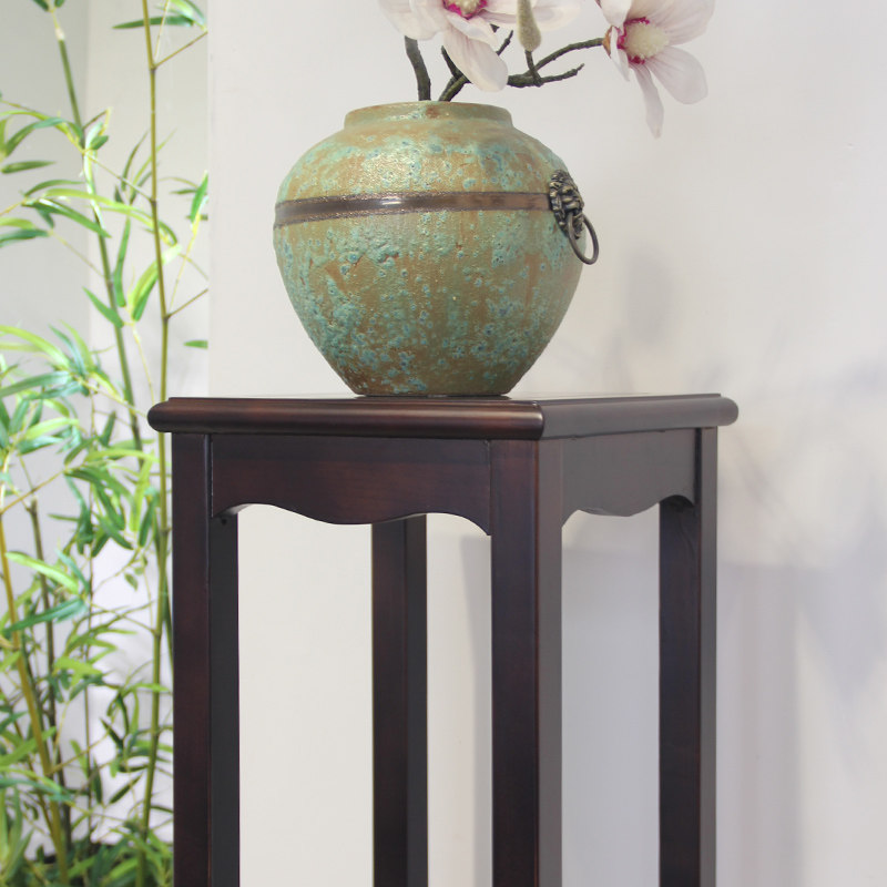 花架实木新中式客厅置物架室内兰花绿萝榆木花盆架玄关盆景架木质