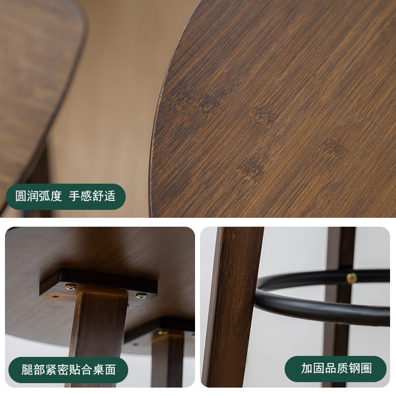 吧台桌简易靠墙商用窄桌子家用圆形桌奶茶店桌椅组合高脚吧台椅子