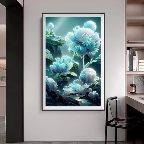 梦幻兰花十字绣2025新款线绣客厅小幅竖版玄关小件满绣自己绣手工