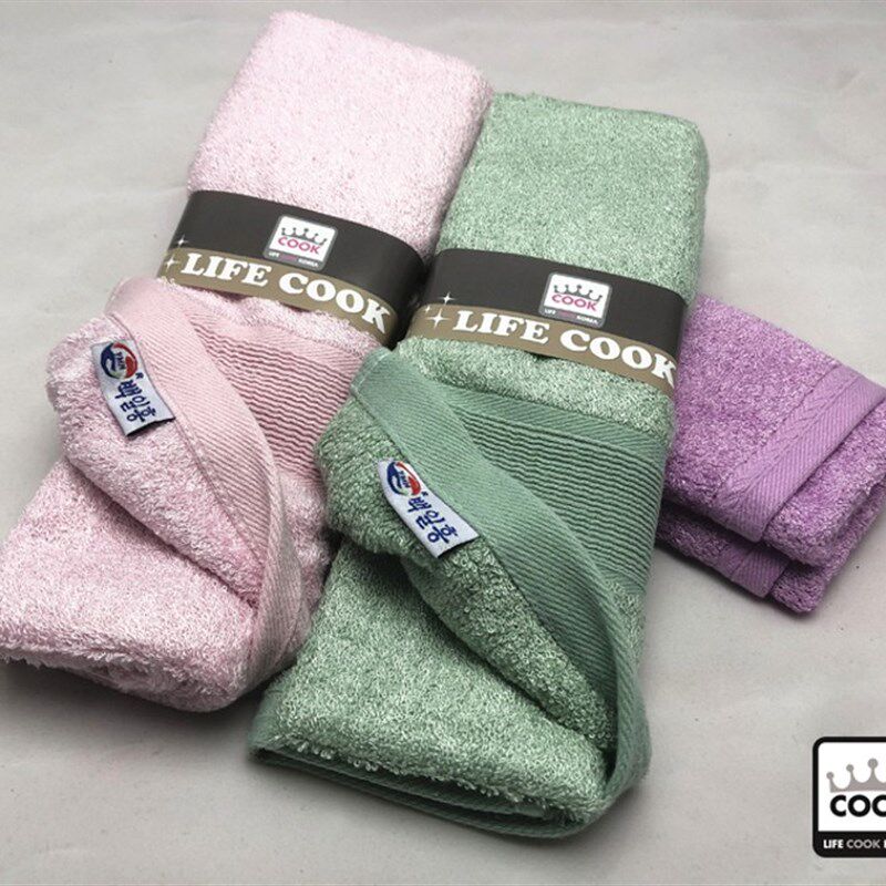 韩国LIFE COOK 竹纤维毛巾面巾洗脸巾擦脸巾成人毛巾干发巾3条装